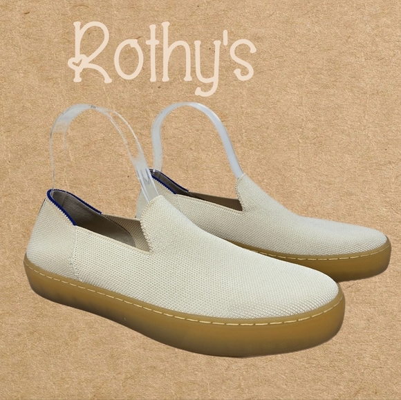 Rothy's Women's Slip On Sneakers Sz 8 Vanilla Bean Color Ultimate Comfort Shoes - Picture 1 of 14